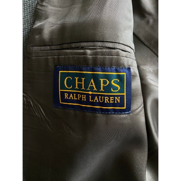 Vtg Chaps Ralph Lauren Mens 44R 3 Piece Houndstooth Wool Suit 36x30 Pants Vest - Picture 11 of 11